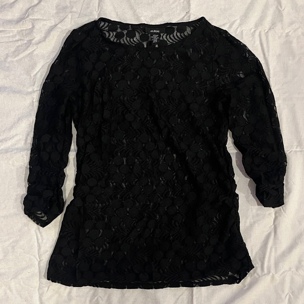Alfani Black Lace Blouse